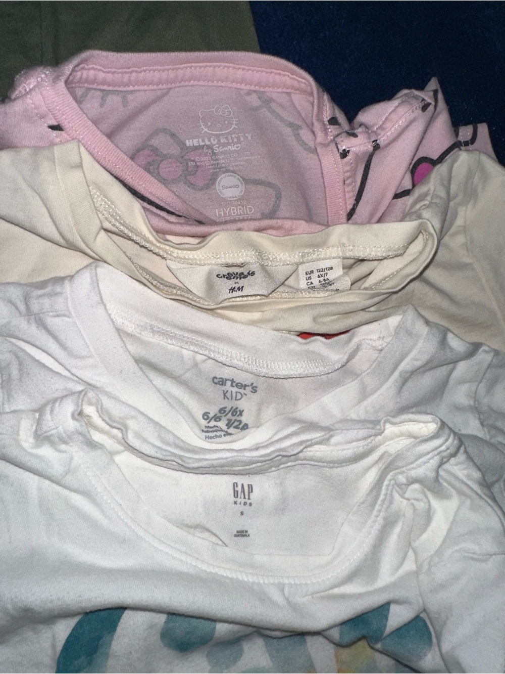 Girls T-Shirt Bundle Size 6-7 Small Old Navy Gap Carter's H&M 9pc Lot - Picture 3 of 4